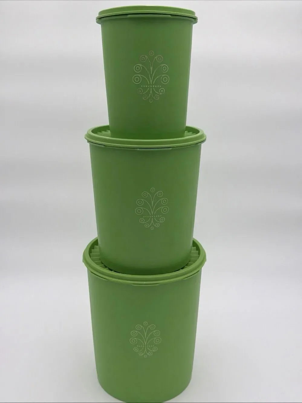 Tupperware Retro Canister Set of 3 Lime Green